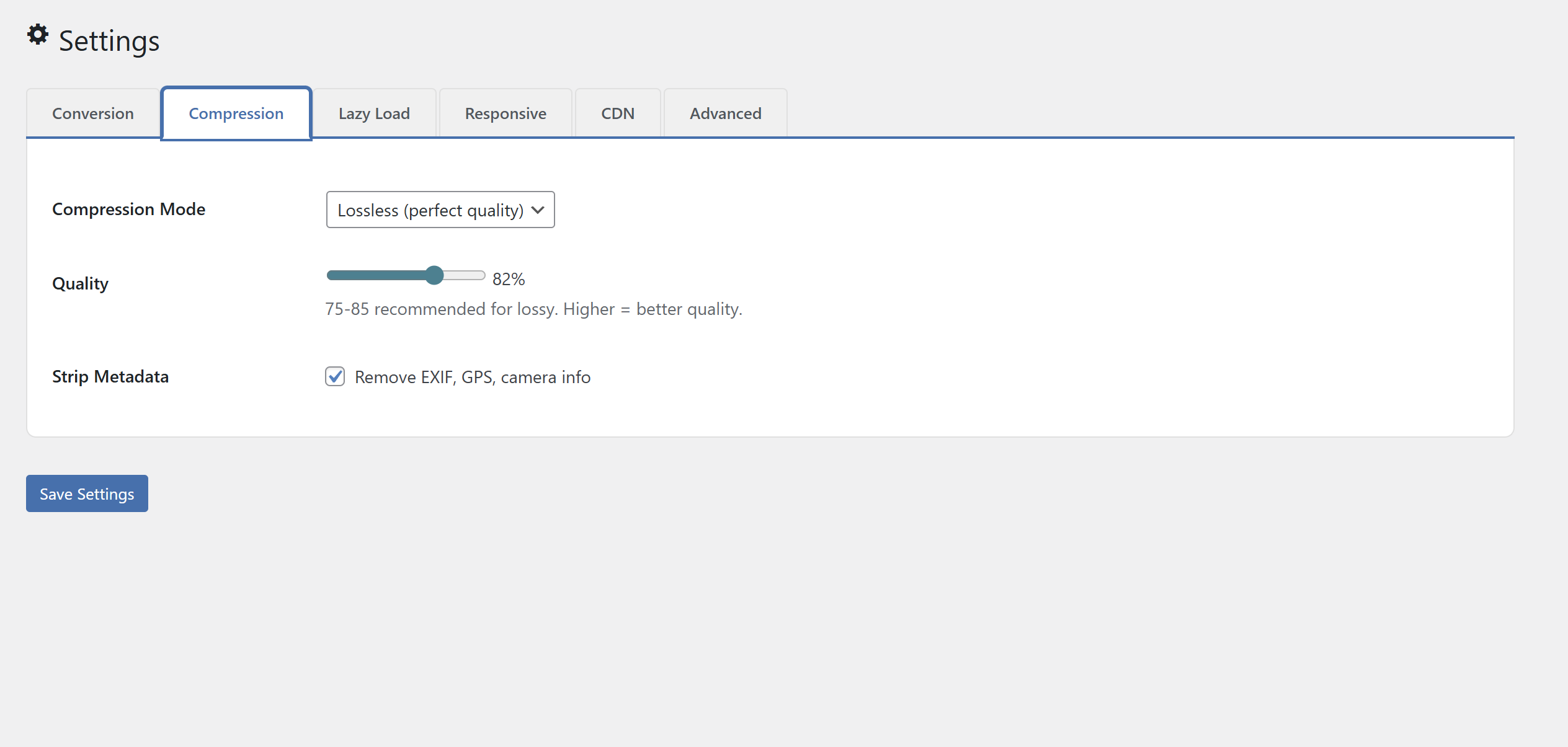 Settings Screen